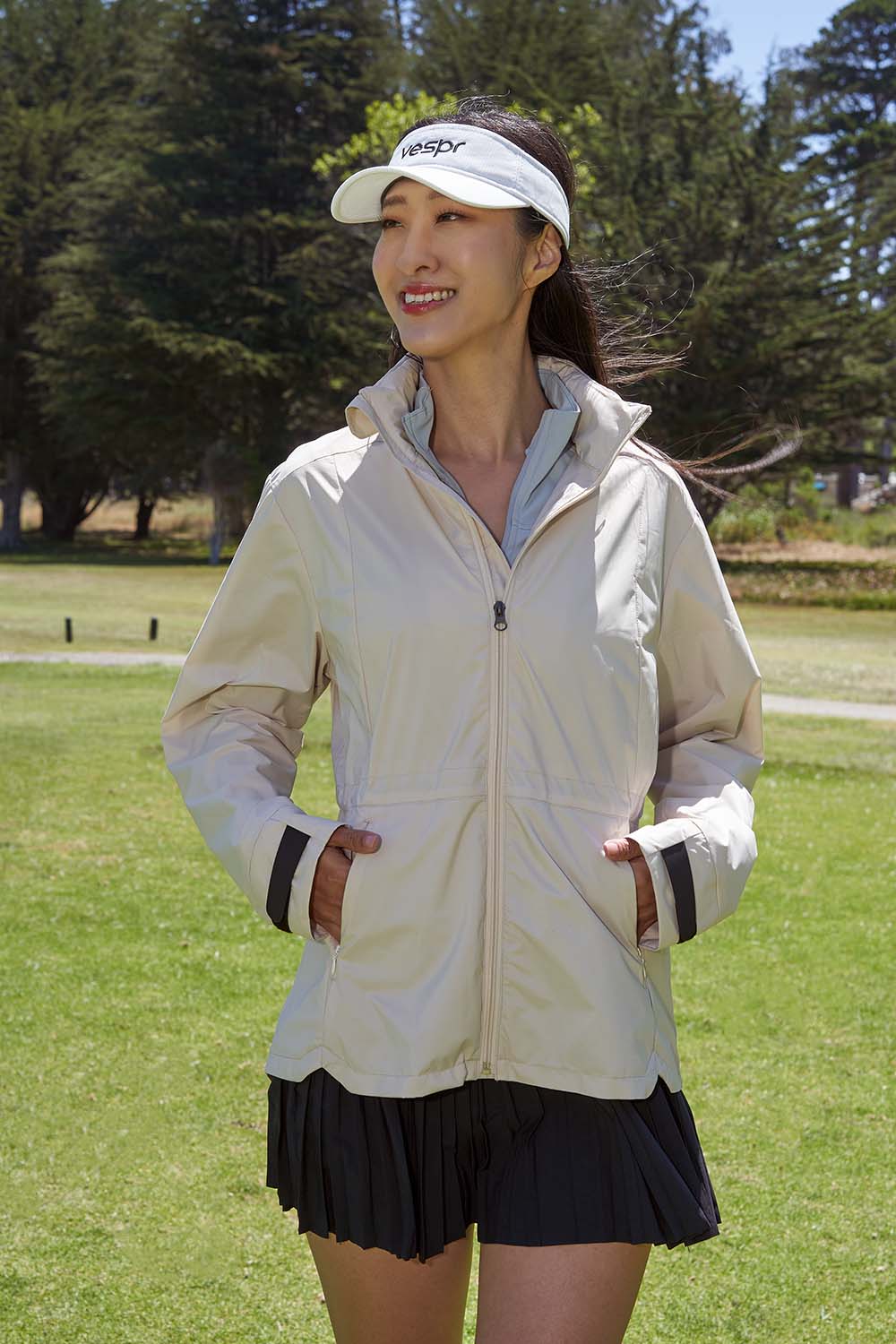 Waterproof Golf Jacket with Elastic Drawstrings