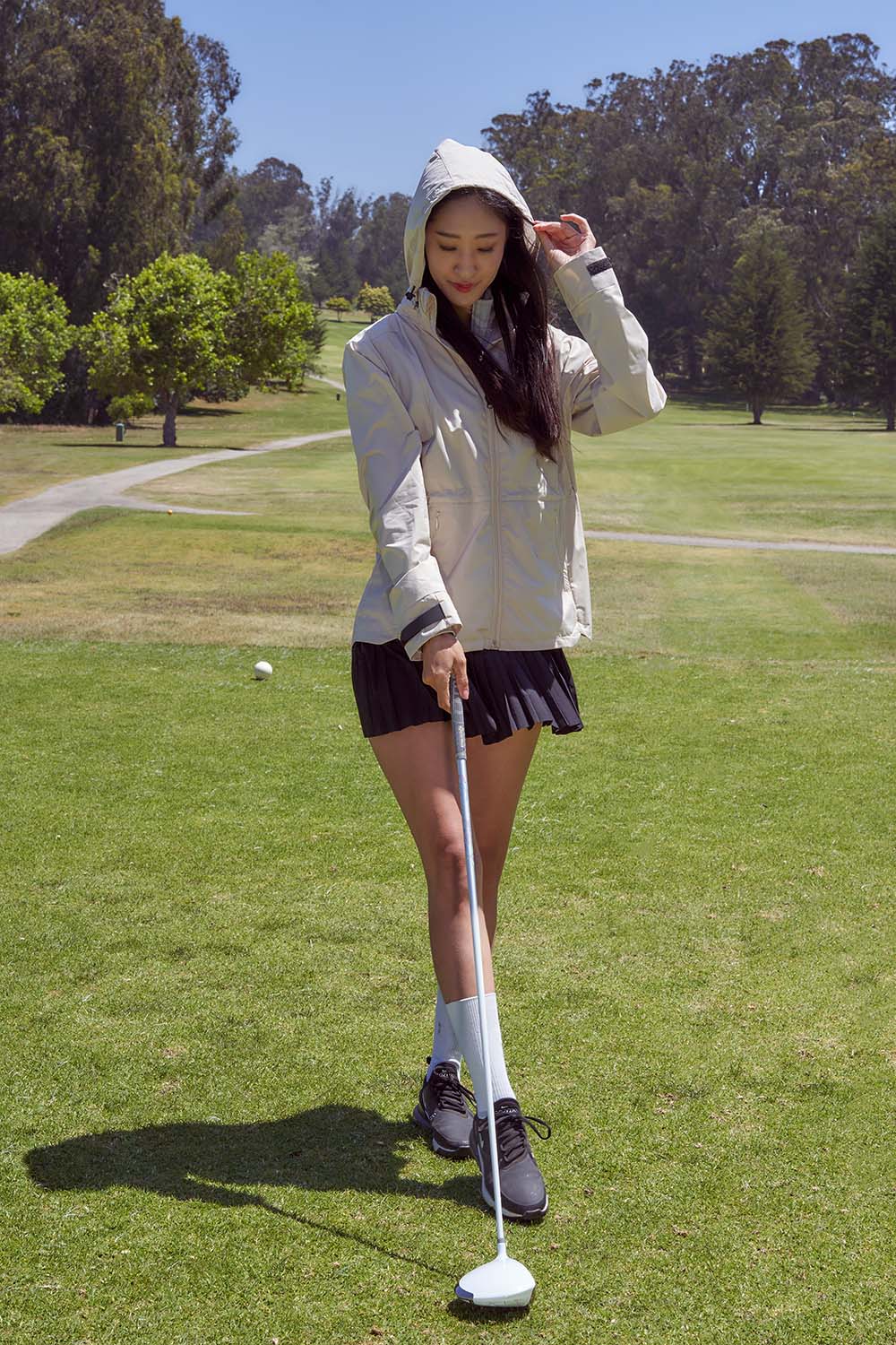 Waterproof Golf Jacket with Elastic Drawstrings