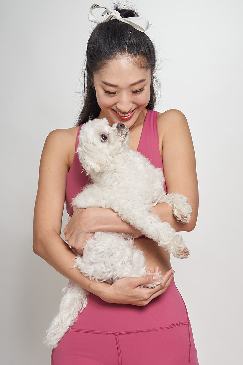 Full Support Yoga Bra Top - Cranberry Red - Pet Friendly