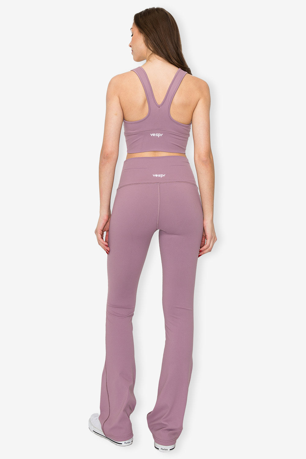 Flare Leggings - Ube Lavender - full body back