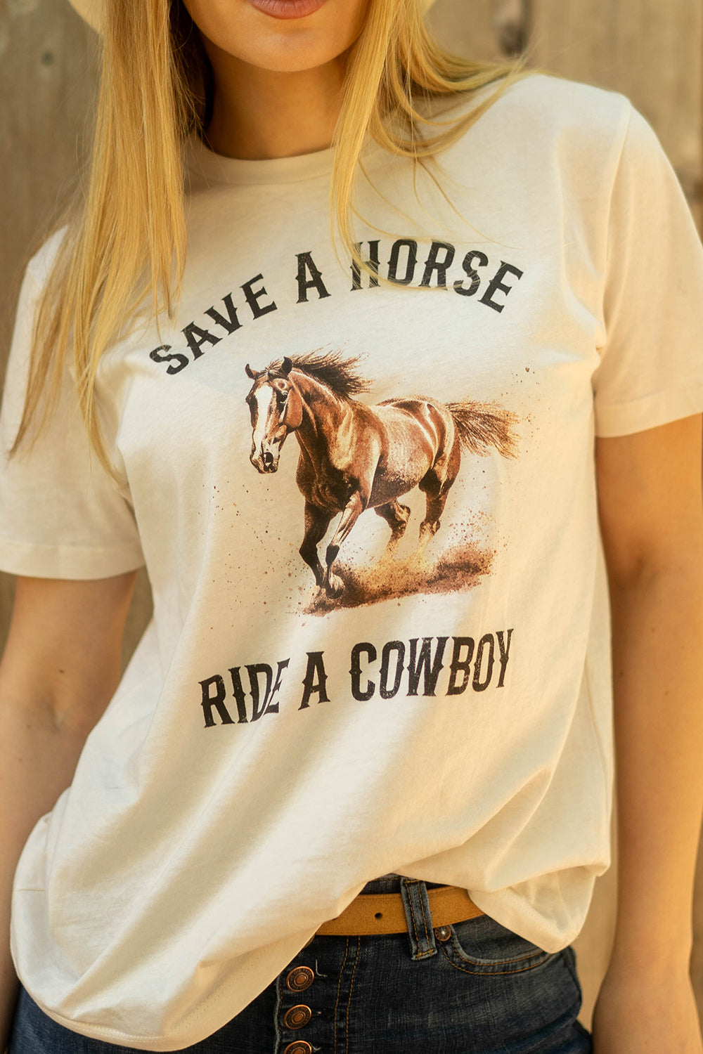 Save a Horse Ride a Cowboy Western Graphic Tee