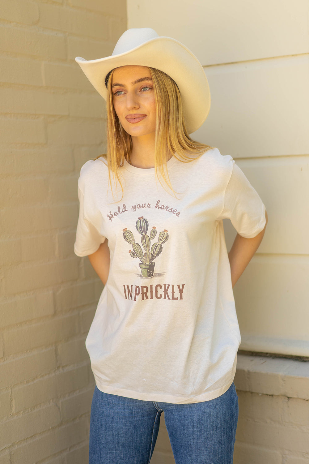 Hold Your Horses Cactus Western Graphic T-Shirt
