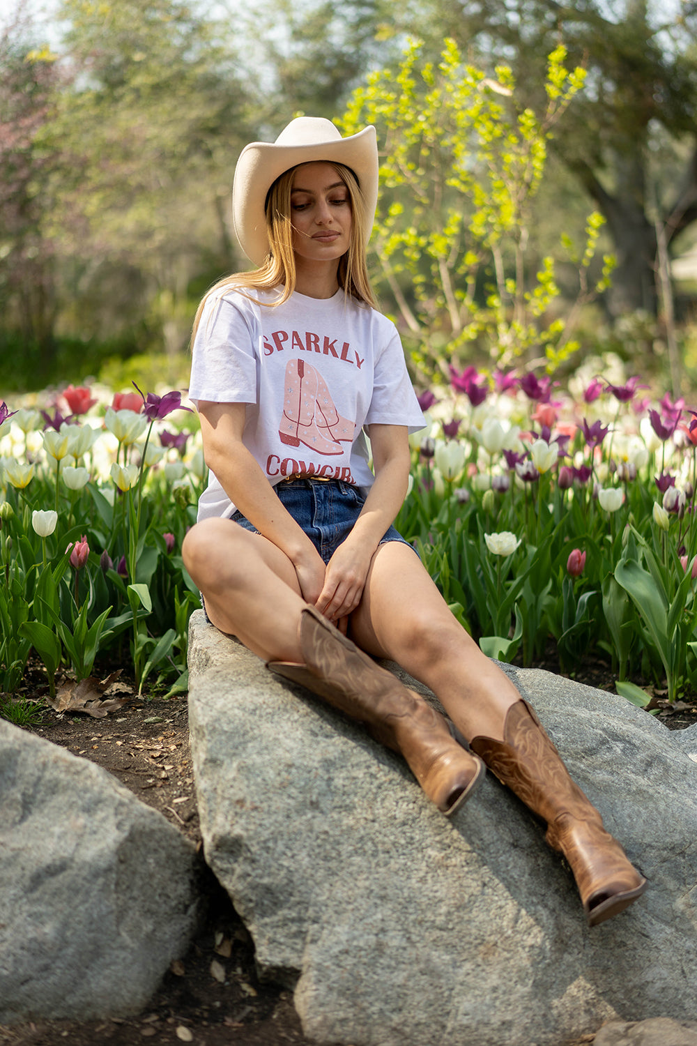 Sparkly Cowgirl Graphic T-Shirt