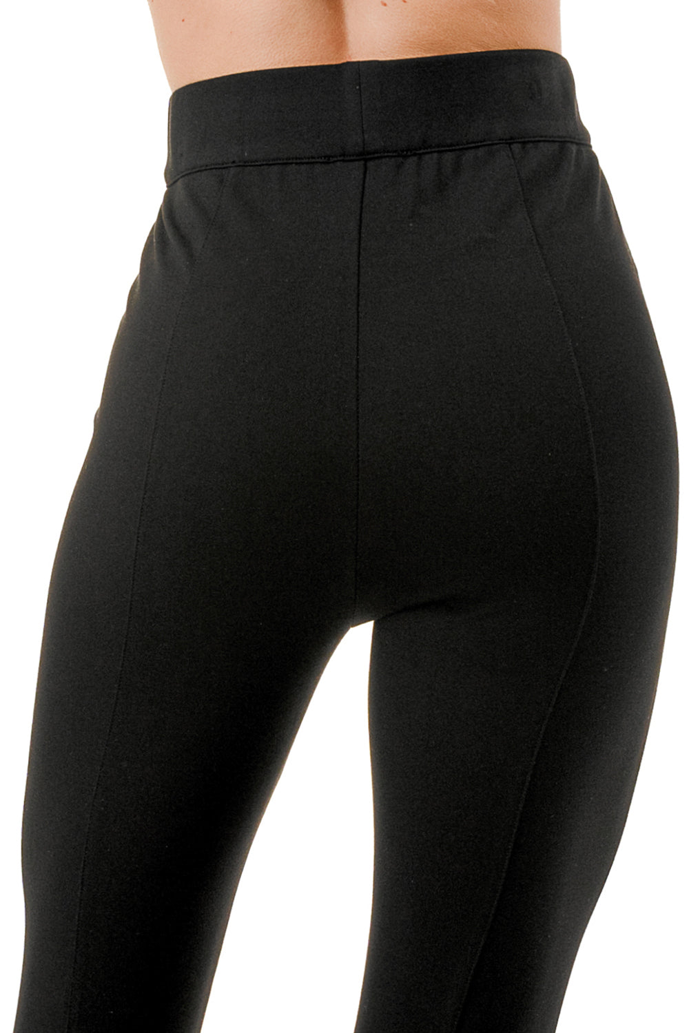 VESPR High Waist Ponti Pants with Top Stitch Detail BACK
