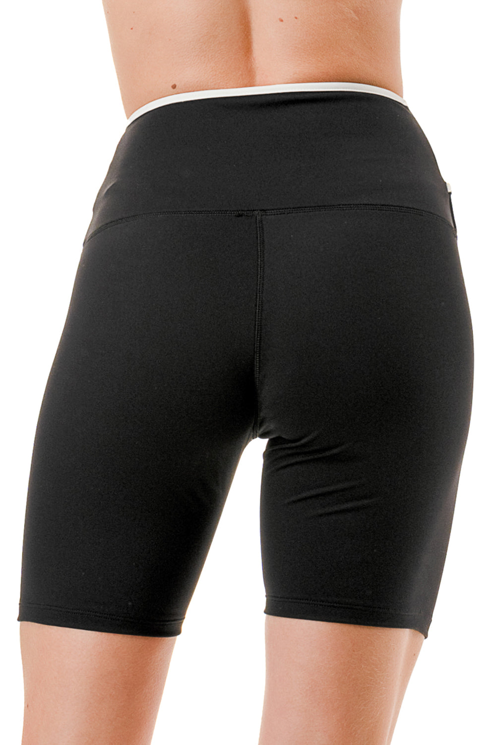 VESPR Crossover Waist Colorblock Bike Shorts - DETAIL BACK