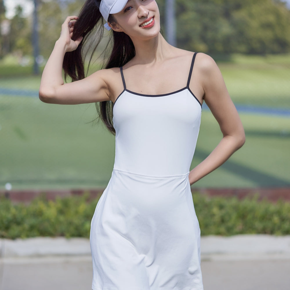 
                      
                        Contrast Tennis Dress with Attached Liner Shorts
                      
                    