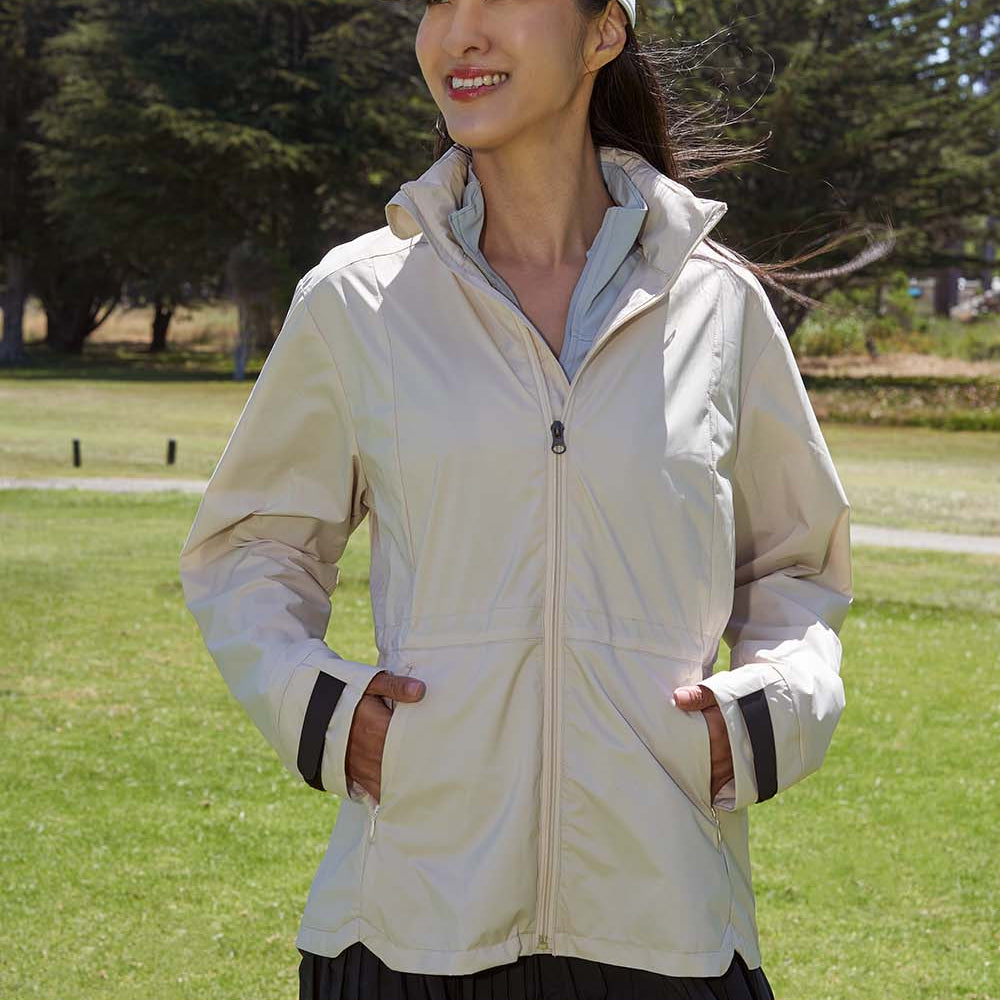 Waterproof Golf Jacket with Elastic Drawstrings