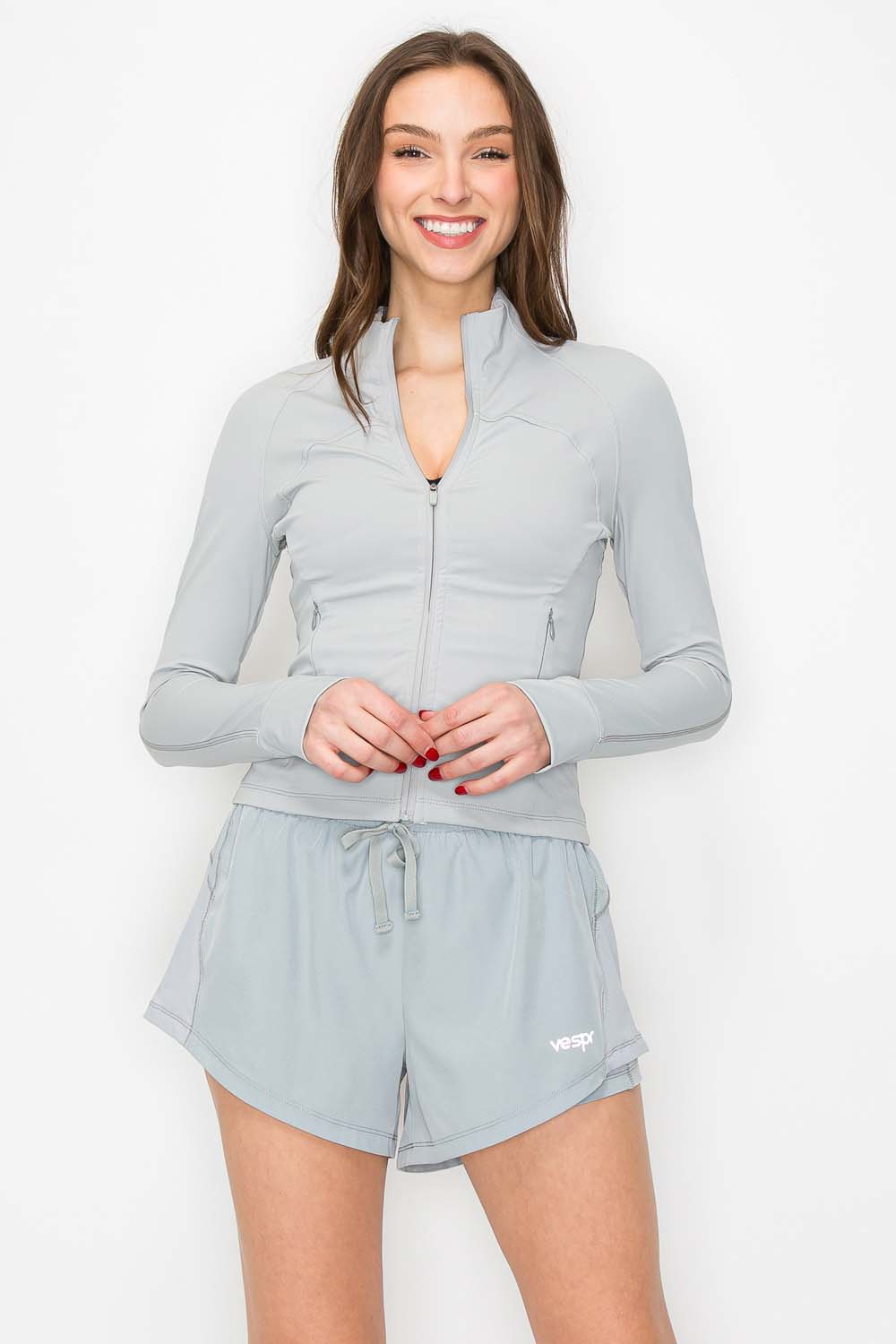 Contour Running Jacket - Smooth Silver - front