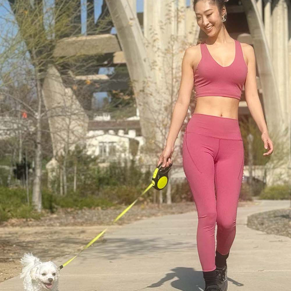 
                      
                        Full Support Yoga Bra Top - Cranberry Red - Lifestyle - Pet Friendly
                      
                    