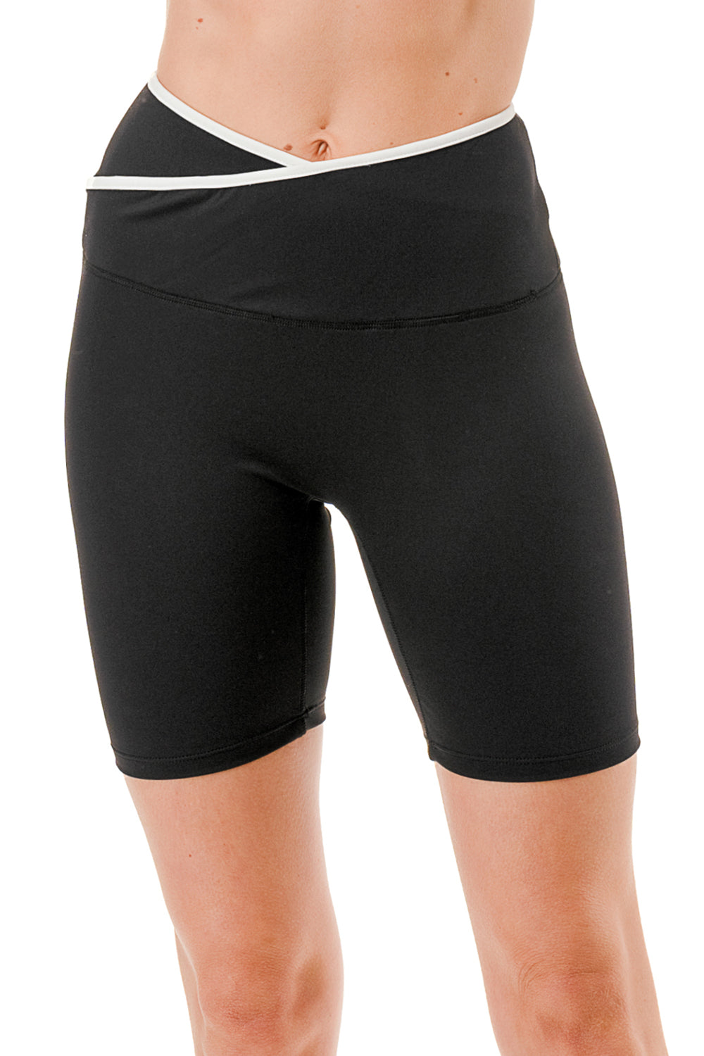 VESPR Crossover Waist Colorblock Bike Shorts - DETAIL