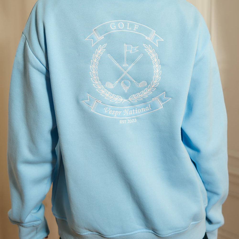 
                      
                        3/4 Zip Pullover Sweater with Vespr Golf Crest Embroidery
                      
                    