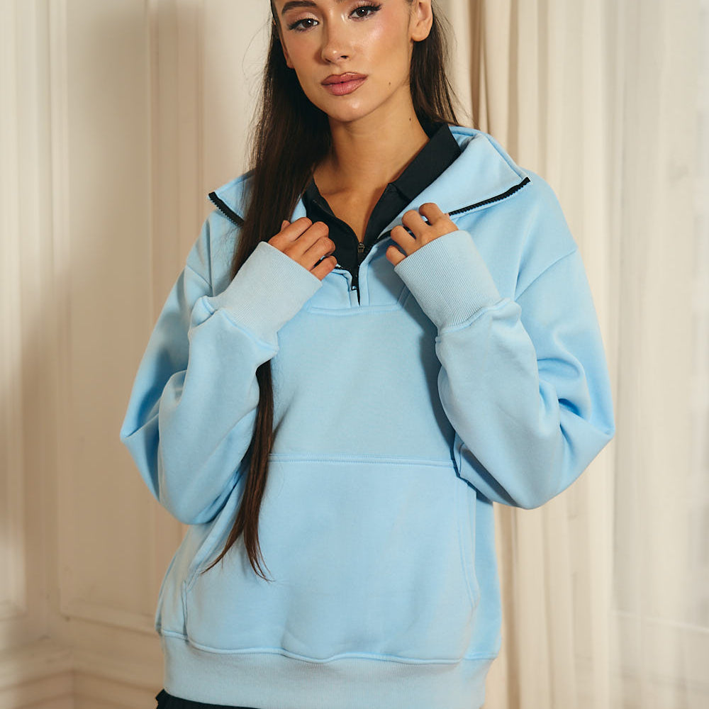 
                      
                        3/4 Zip Pullover Sweater with Vespr Golf Crest Embroidery
                      
                    