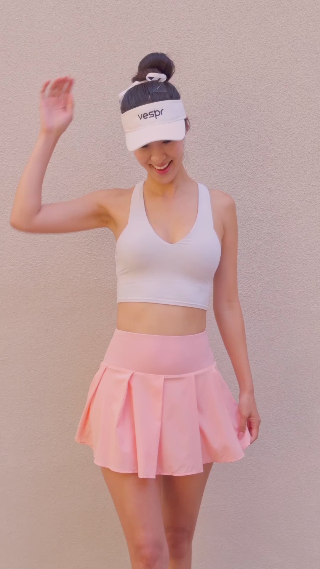 Pleated Tennis/Golf Skirt Peach Fuzz video