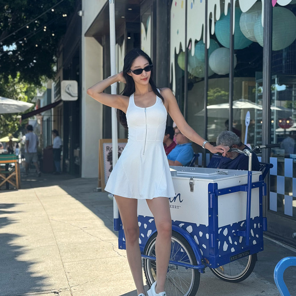 
                      
                        Racerback Zipper Dress - Built-In Bra and Shorts
                      
                    